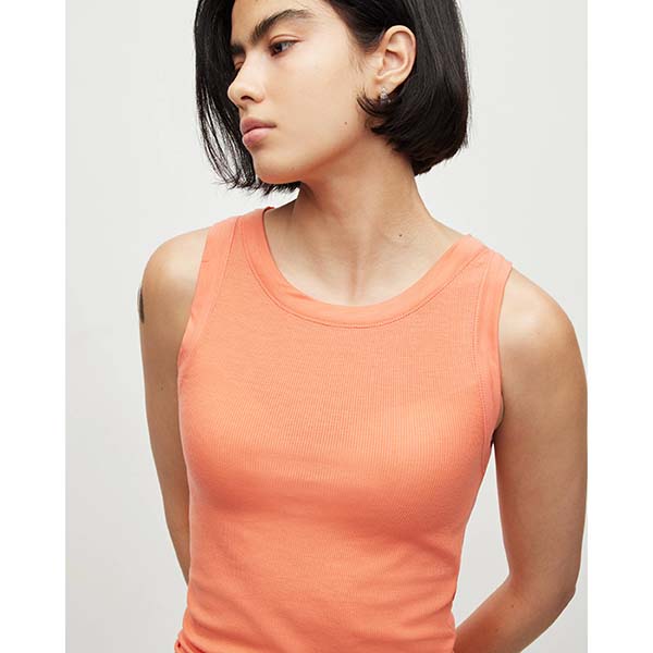 Allsaints Australia Womens Rina Crew Neck Sleeveless Tank Top Orange AU61-156